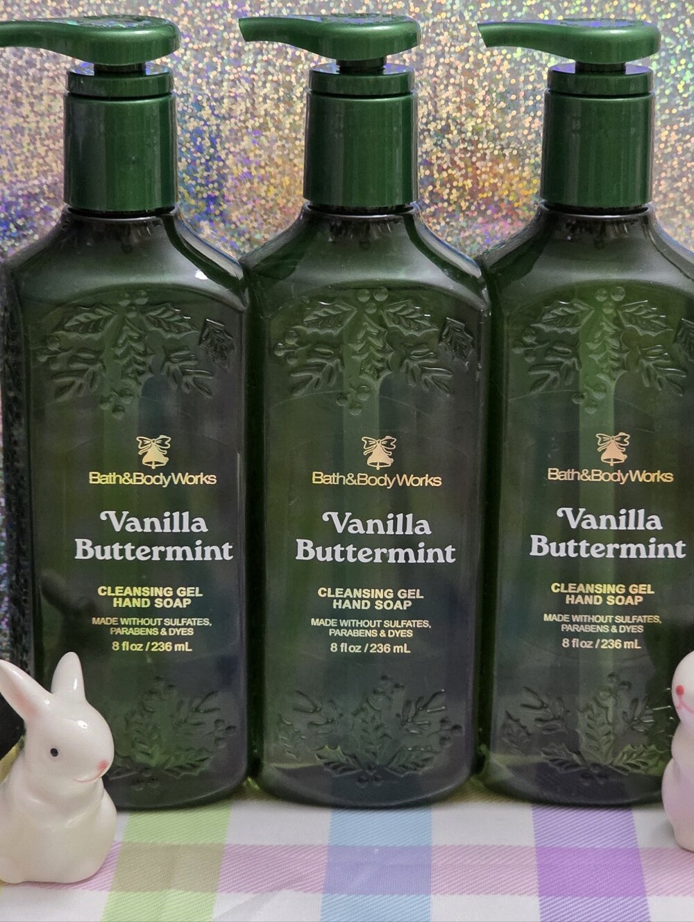 Bath & Body Works Vanilla Buttermint Cleansing Gel Hand Soap Set of 3 NEW RARE